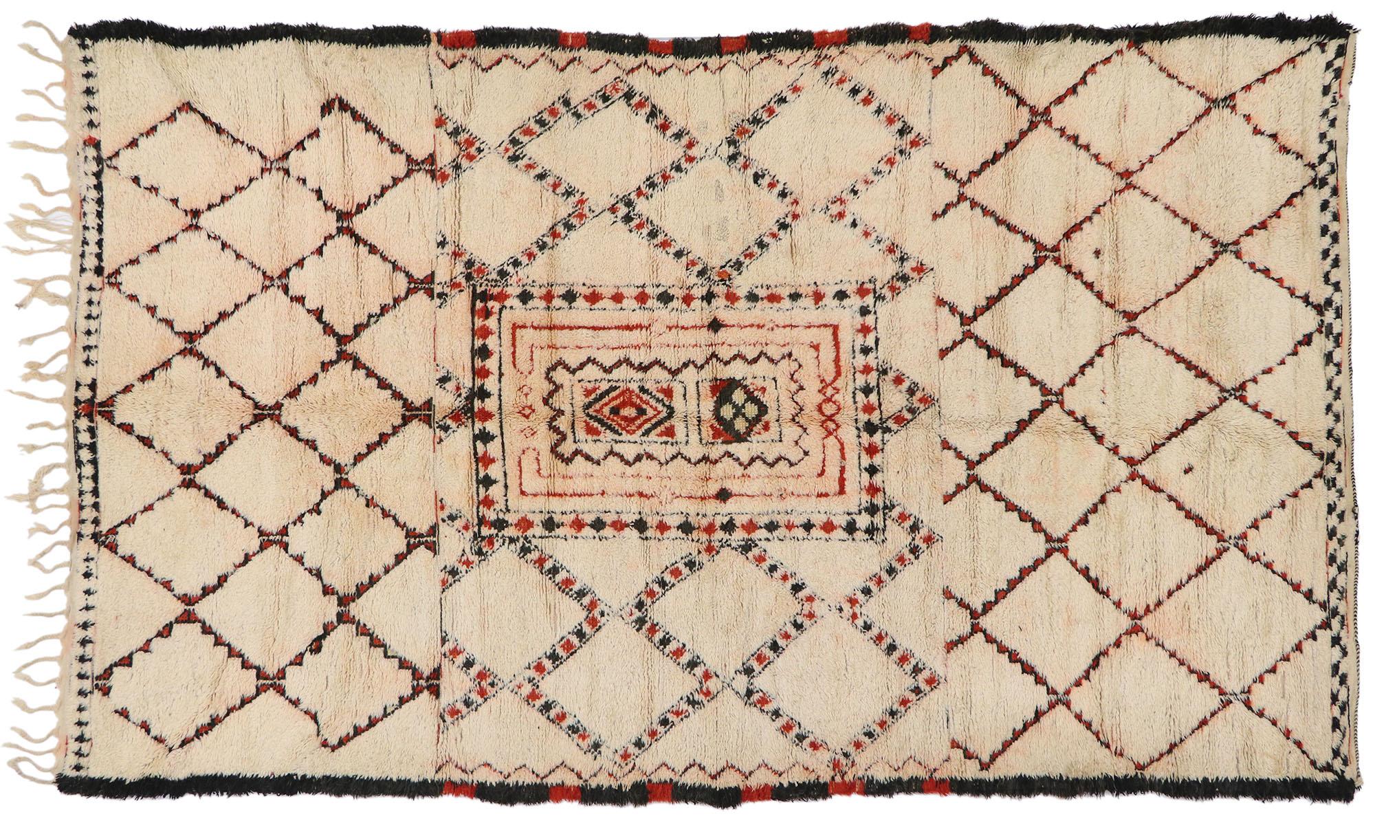 Vintage Berber Beni Ourain Marokkanischer Teppich im Angebot 2