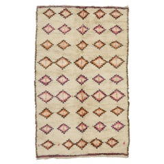 Vintage Berber Beni Ourain Moroccan Rug with Bohemian Style