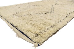 Vintage Berber Beni Ourain Moroccan Rug with Mid-Century Modern Style