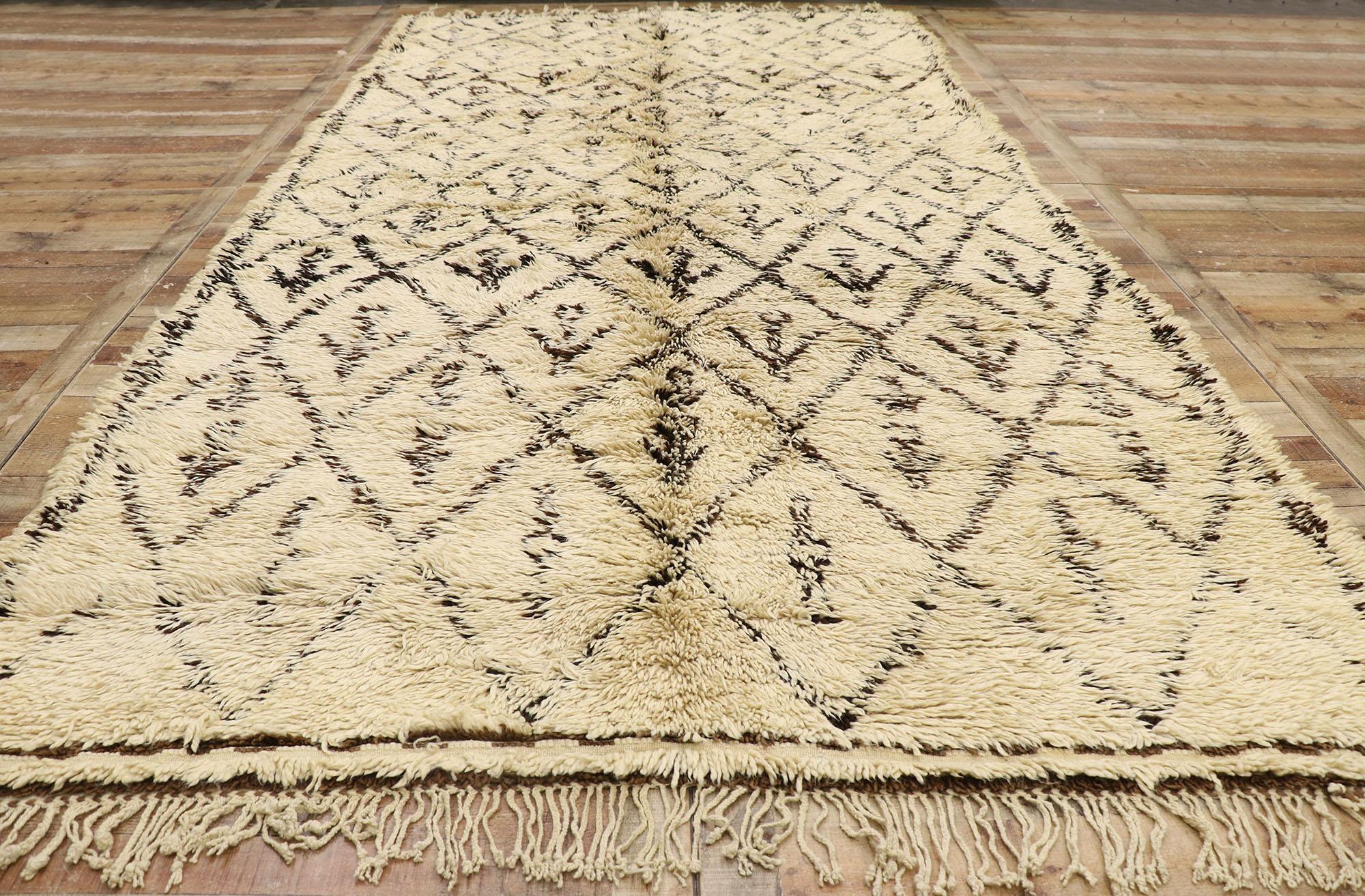 20ième siècle Tapis berbère marocain Beni Ourain vintage de style tribal en vente
