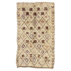Vintage Berber Beni Ourain Moroccan Rug with Tribal Style