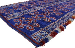 Marokkanischer Beni M'Guild-Teppich im Stammesstil in Berberblau, Vintage
