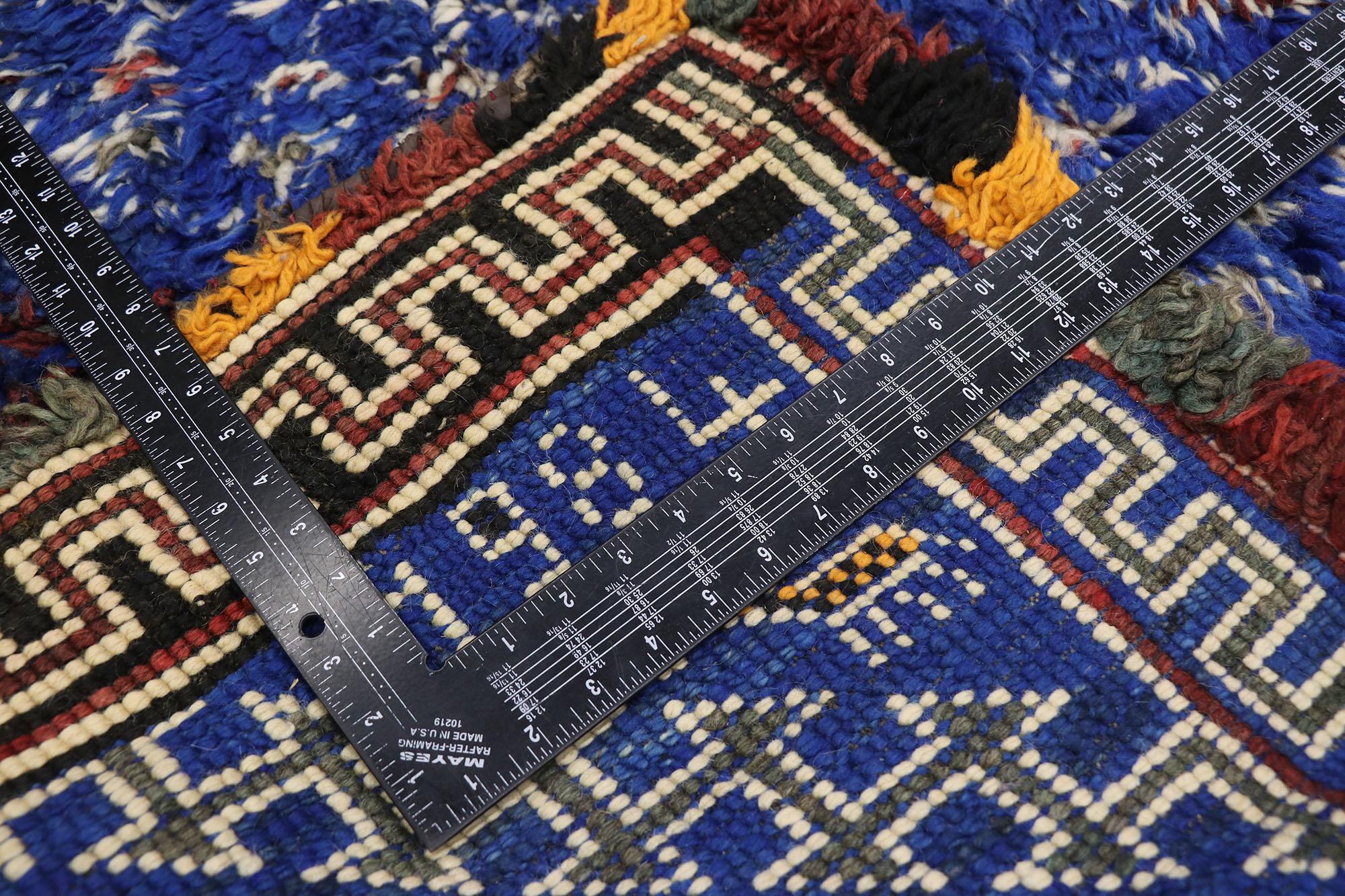 Marokkanischer Beni M'Guild-Teppich im Stammesstil in Berberblau, Vintage im Zustand „Gut“ im Angebot in Dallas, TX