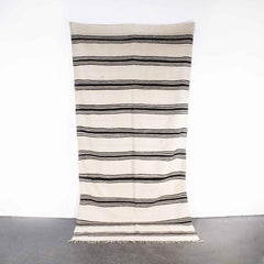 Vintage Berber Bold Monochrome Stripe Hanbel Rug