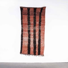 Vintage Berber Bold Stripes Boucherouite Rug