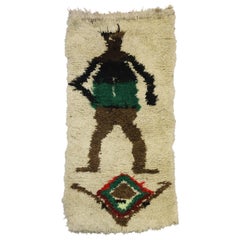 Marokkanischer Azilal-Teppich aus Berber Boucherouit im Volkskunststil mit Stammeskunst-Stil