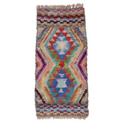 Vintage Berber Boucherouite Moroccan Rug with Bohemian Tribal Style