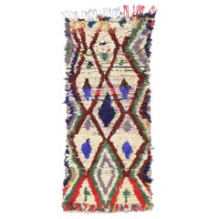 Vintage Berber Boucherouite Moroccan Rug with Bohemian Tribal Style
