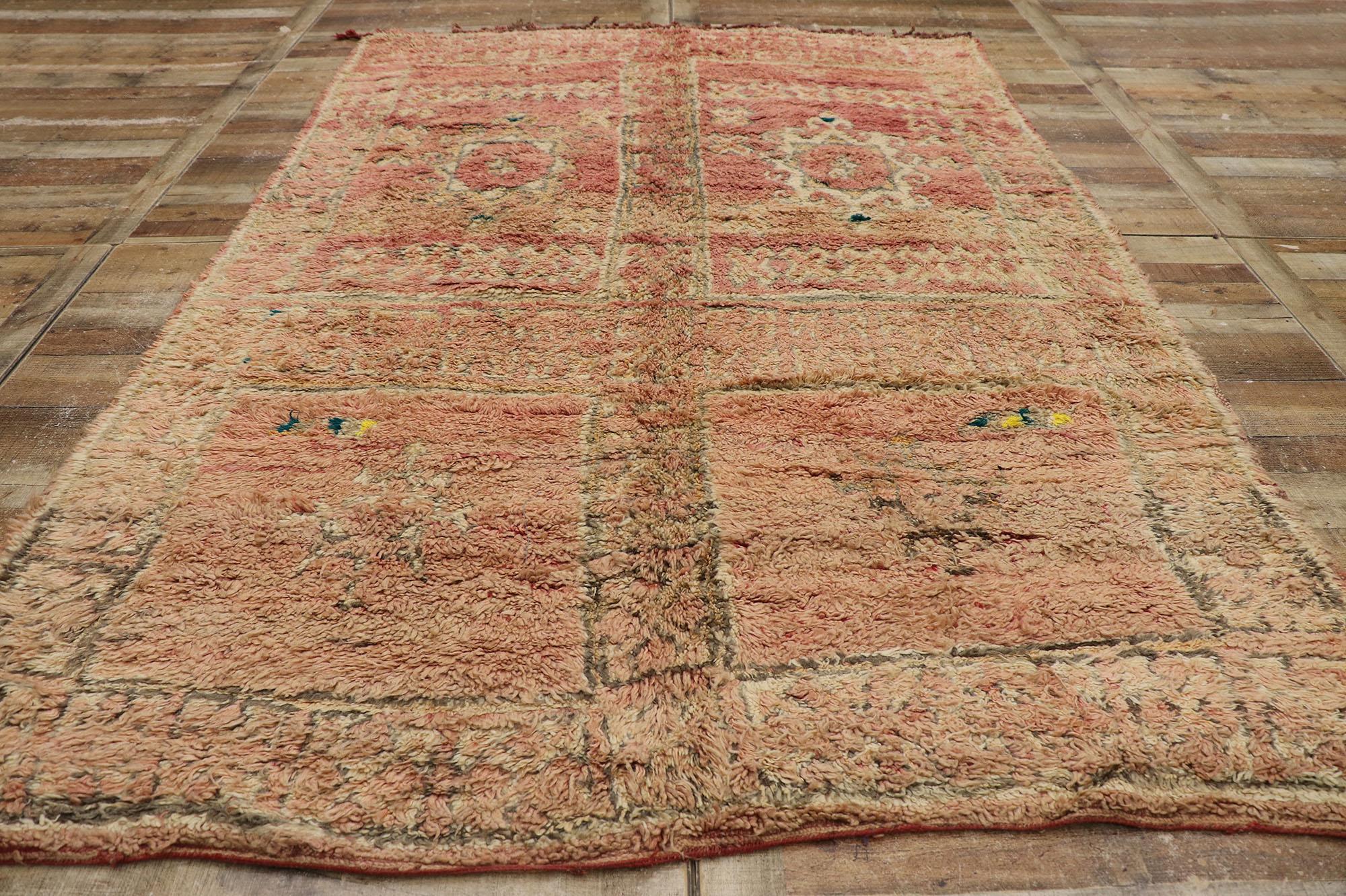 Wool Vintage Berber Boujad Moroccan Rug