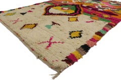 Vintage Berber Boujad Moroccan Rug with Abstract Expressionism