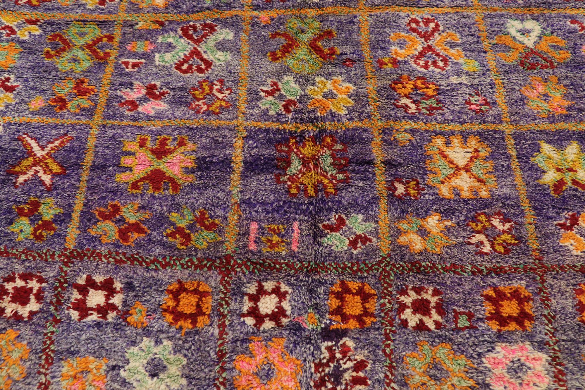 Alfombra Vintage Bereber Boujad Marroquí de Estilo Bohemio en Bueno estado para la venta en Dallas, TX