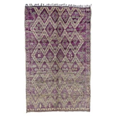 Tappeto berbero vintage Boujad marocchino con stile bohémien