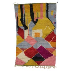 Vintage Berber Boujad Moroccan Rug with Bohemian Style