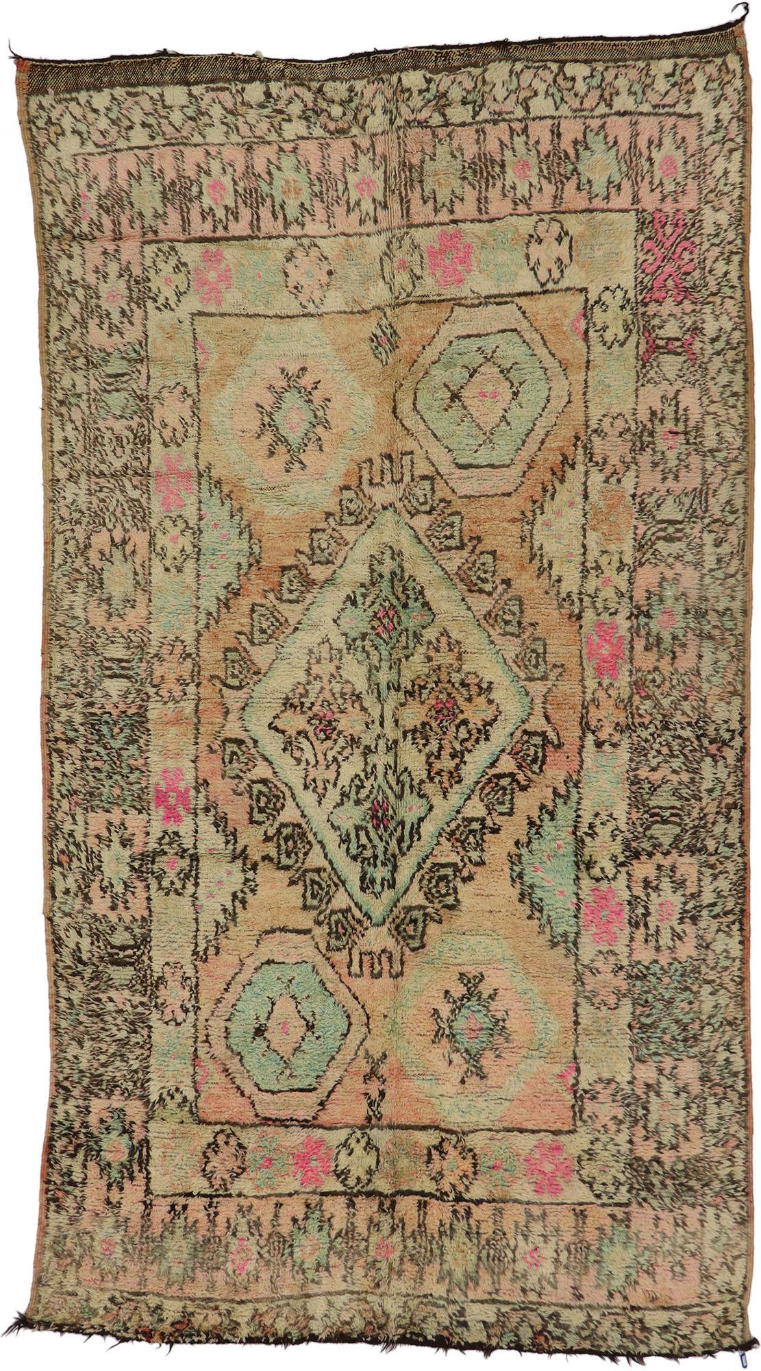 Marokkanischer Berber-Boujad-Teppich im böhmischen Stammesstil, Vintage im Angebot 2