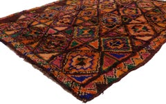 Vintage Berber Boujad Moroccan Rug with Boho Chic Tribal Style