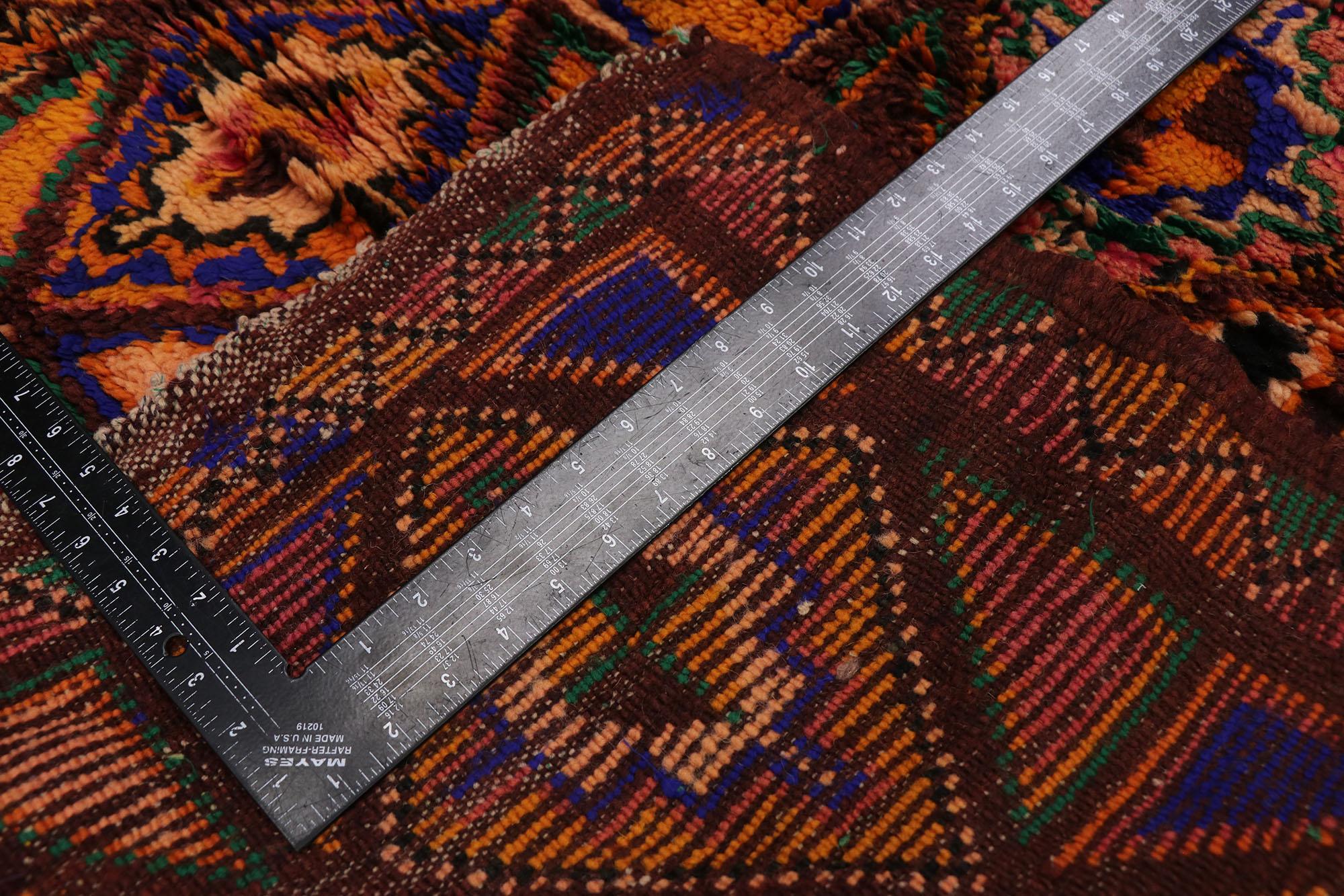 Alfombra Vintage Bereber Boujad Marroquí de Estilo Tribal Boho Chic siglo XX en venta