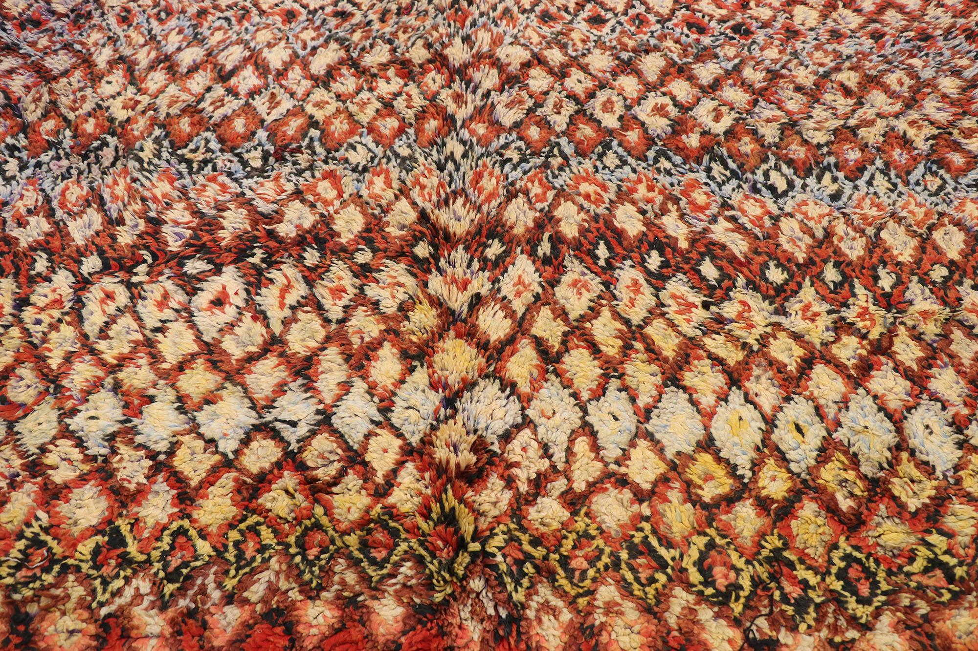 Marocain Tapis berbère marocain Boujad vintage de style moderne du milieu du siècle dernier en vente