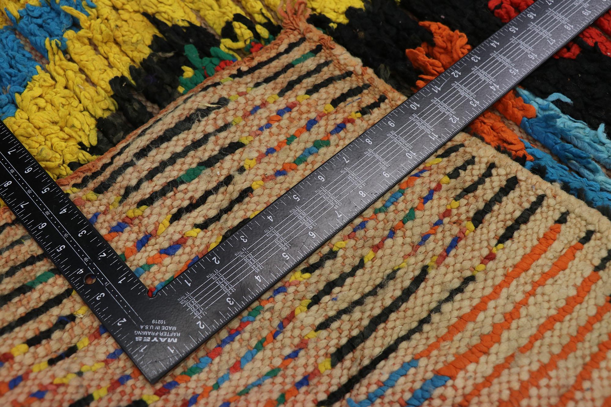 20th Century Vintage Berber Boujad Moroccan Runner with Tribal Style For Sale