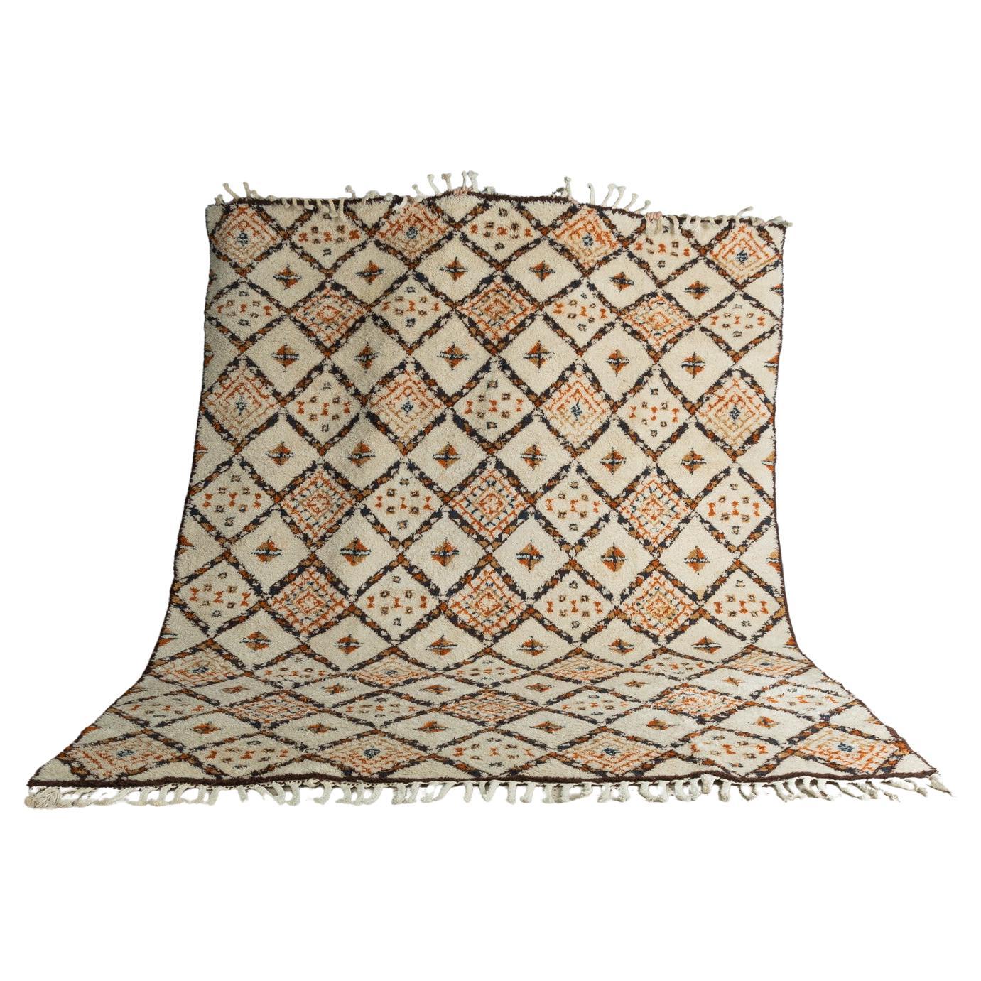 Vintage-Berberteppich aus 100 % Wolle, handgefertigt in Marokko, 300x390cm im Angebot