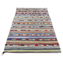 Vintage Berber Flat-Weave Multicoloured Rag Rug, Morocco, 20th Century