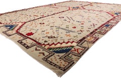 1980's Berber Glaoui High-Low Moroccan Carpet with Raised Design