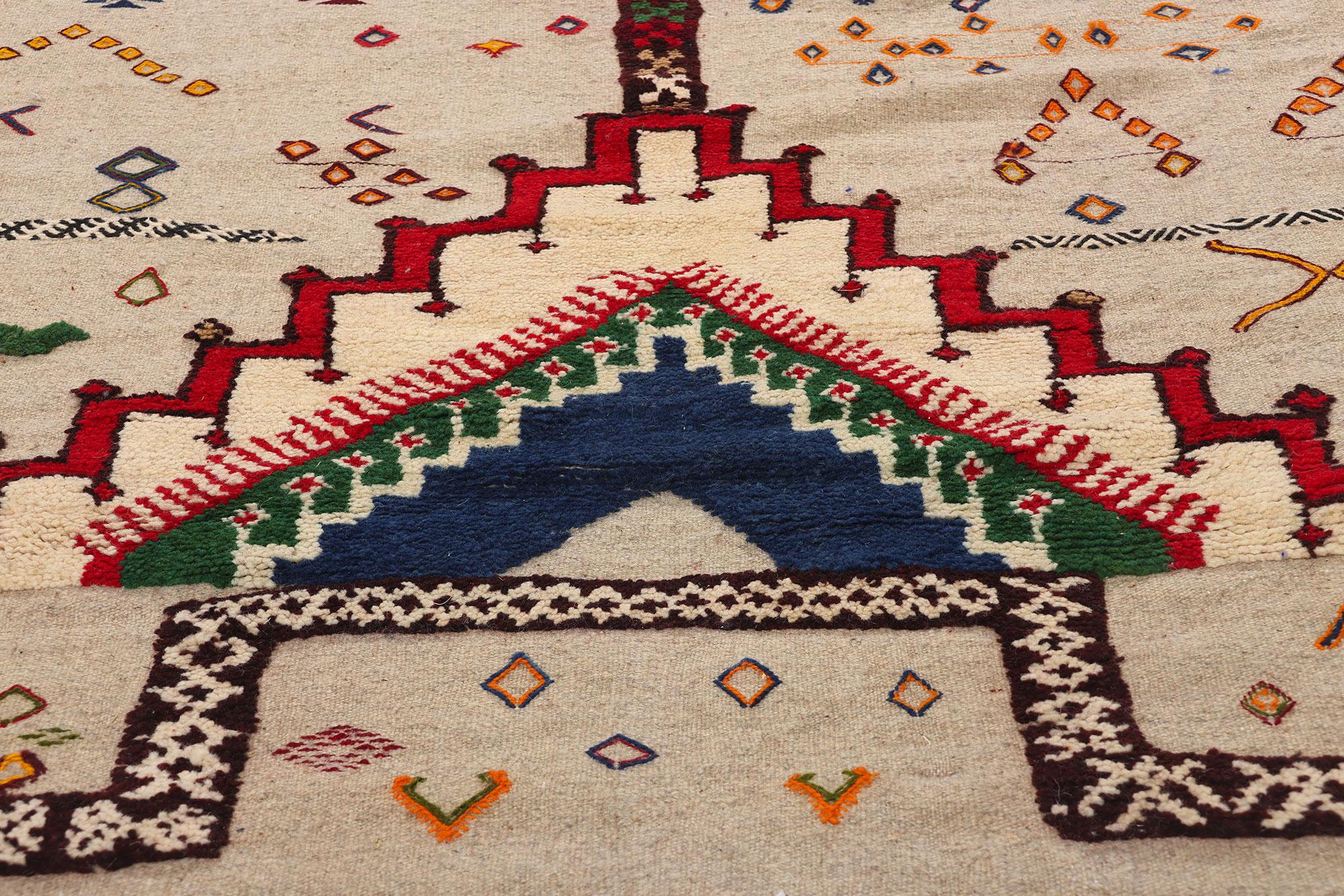 Alfombra marroquí bereber Glaoui de 1980 con diseño en relieve Marroquí en venta