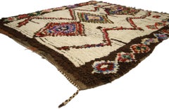 Vintage Boucherouite Moroccan Azilal Rug, Cozy Boho Meets Tribal Enchantment