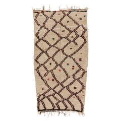 Vintage Berber Moroccan Azilal Rug, Ait Bou Ichaouen Talsint Carpet