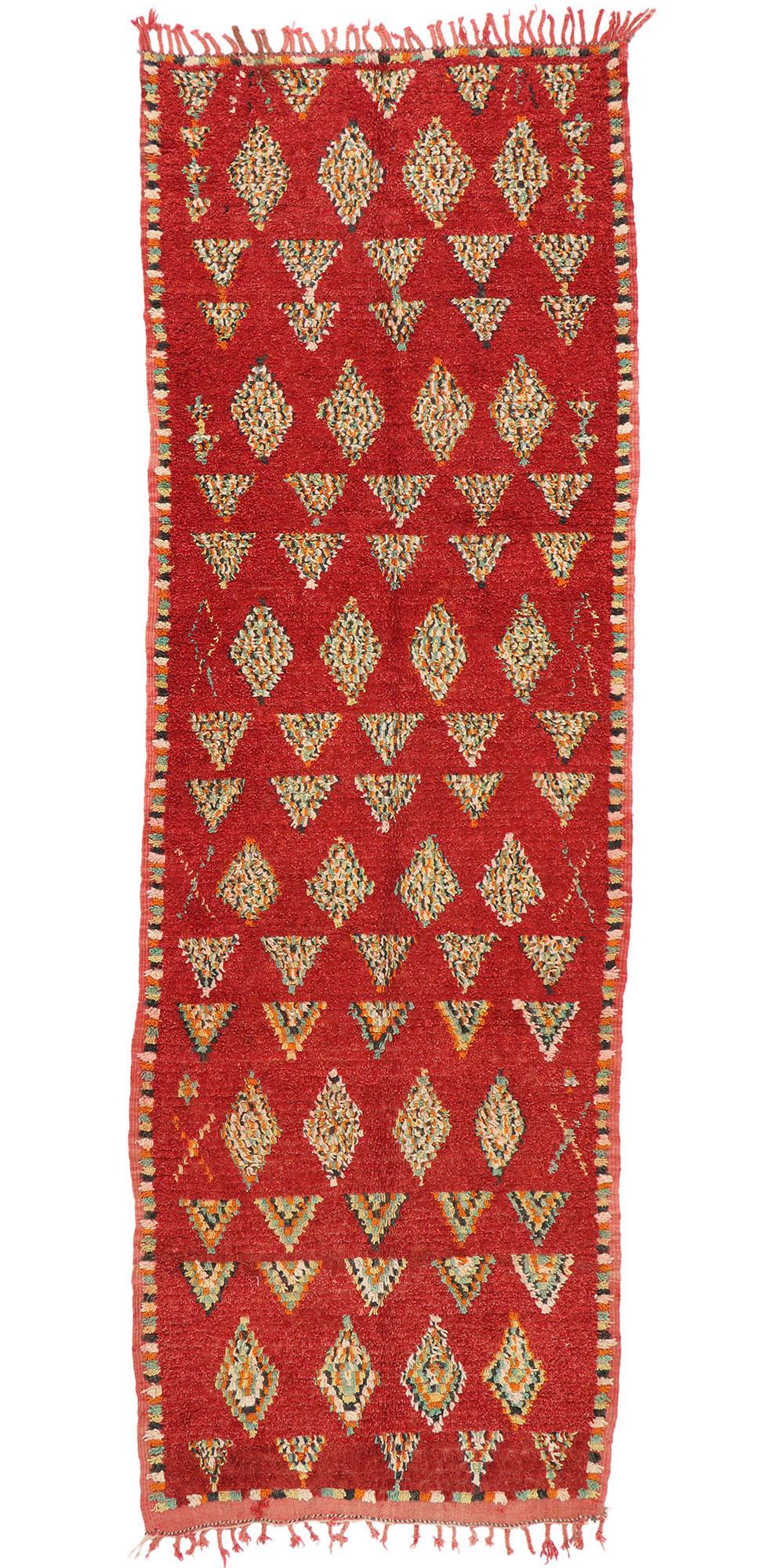 Vintage Berber Moroccan Azilal Rug, Boho Chic Meets Cozy Tribal Enchantment For Sale 3