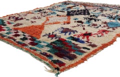 Marokkanischer Azilal-Teppich aus Berber, Boho Chic Meets Stammeskunst-Enchantment, Vintage