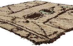 Alfombra bereber marroquí Azilal Vintage, acogedora boho chic con encanto tribal