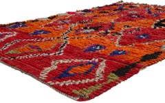 Alfombra bereber marroquí Azilal Vintage, acogedora boho chic con encanto tribal