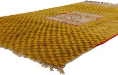 Vintage Berber Moroccan Azilal Rug, Cozy Boho Chic Meets Tribal Enchantment