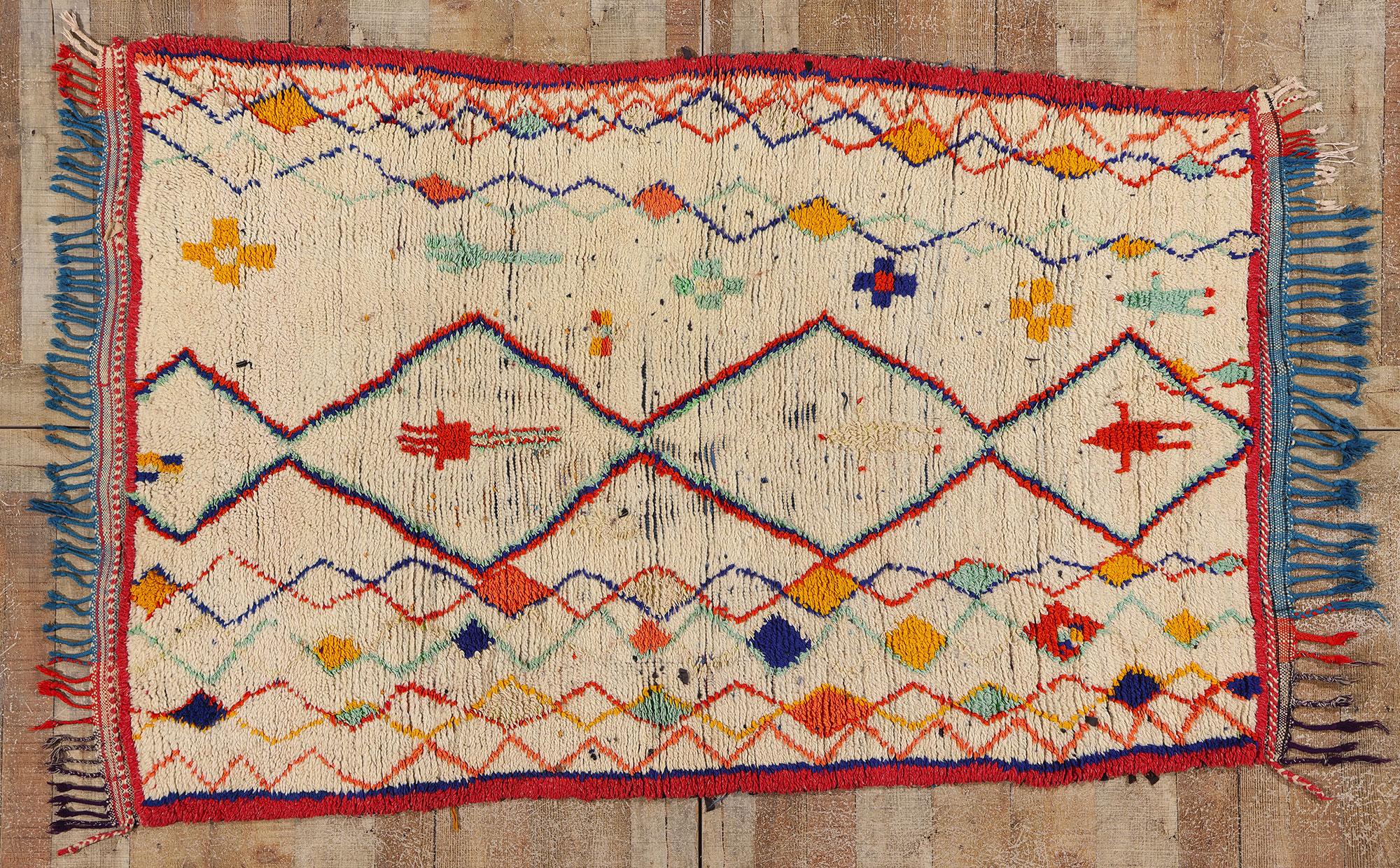 Marokkanischer Azilal-Teppich aus Berber, Cozy Boho Chic Meets Stammeskunst-Enchantment, Vintage im Angebot 2