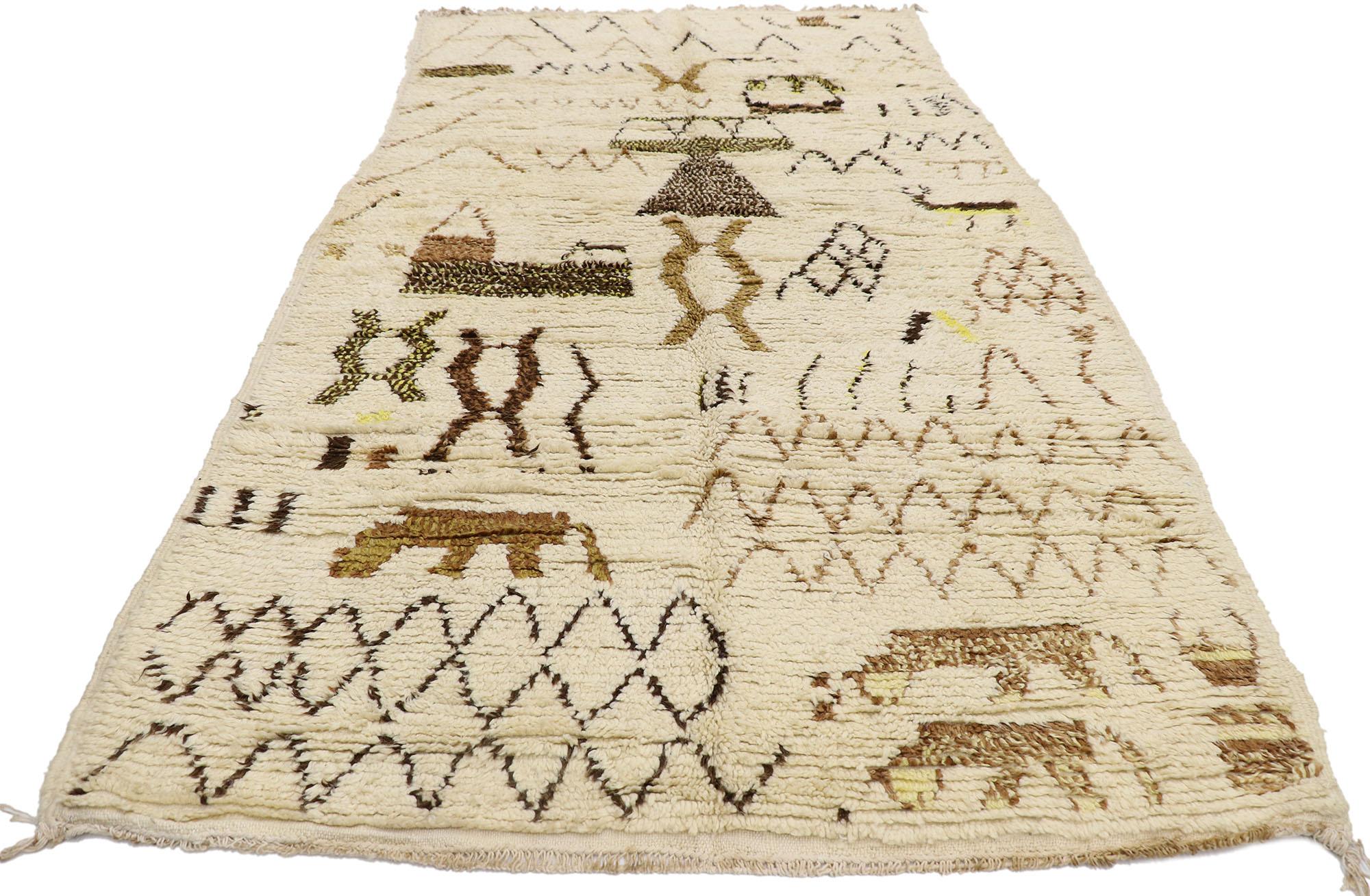Tribal Vintage Berber Moroccan Azilal Rug For Sale
