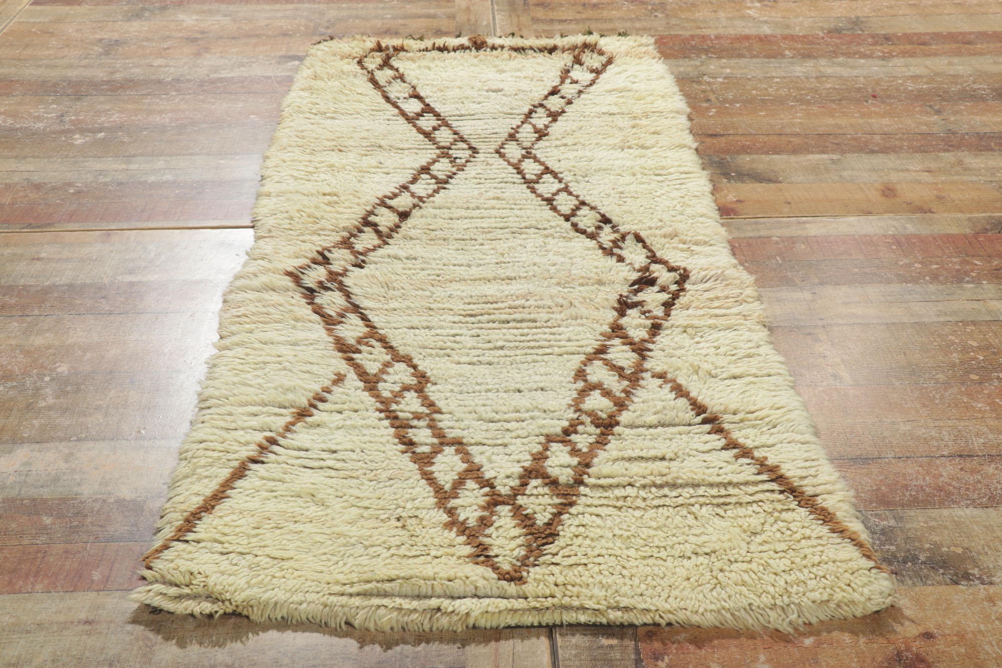 Wool Vintage Berber Moroccan Azilal Rug For Sale