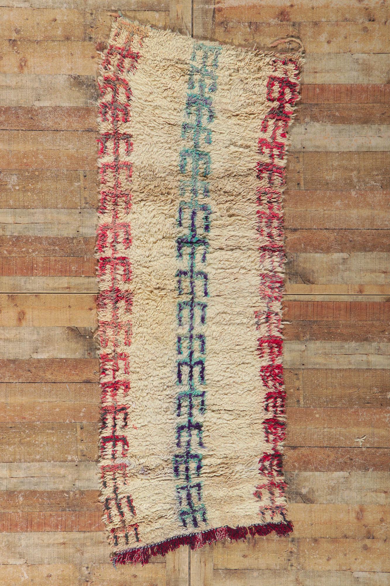 Vintage Berber marokkanischer Azilal-Teppich (Wolle) im Angebot