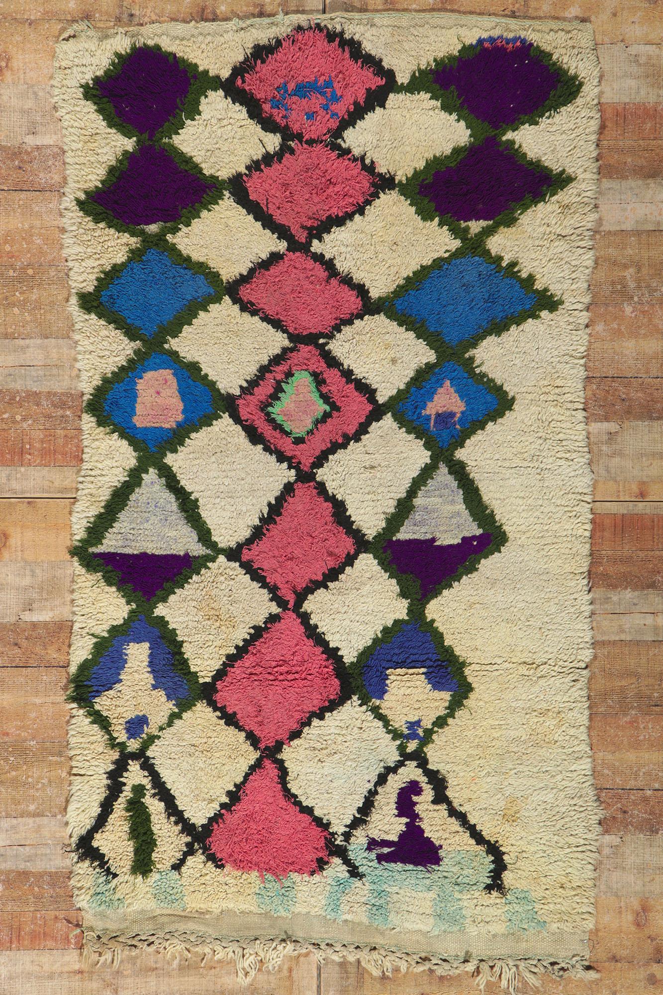 Vintage Berber Moroccan Azilal Rug For Sale 1