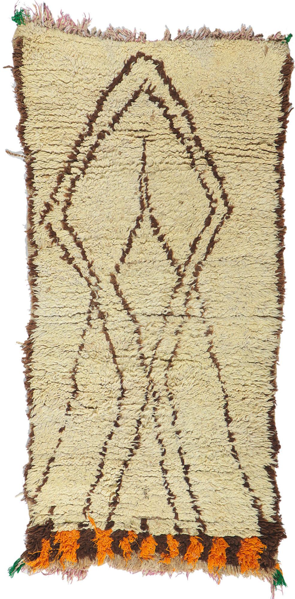 Vintage Berber Moroccan Azilal Rug, Sustainable Design Collides with Wabi-Sabi For Sale 2