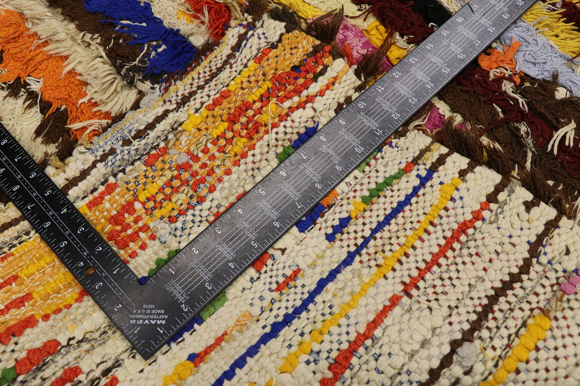 20th Century 1980's Berber Moroccan Azilal Carpet with Abstract Expressionist Style