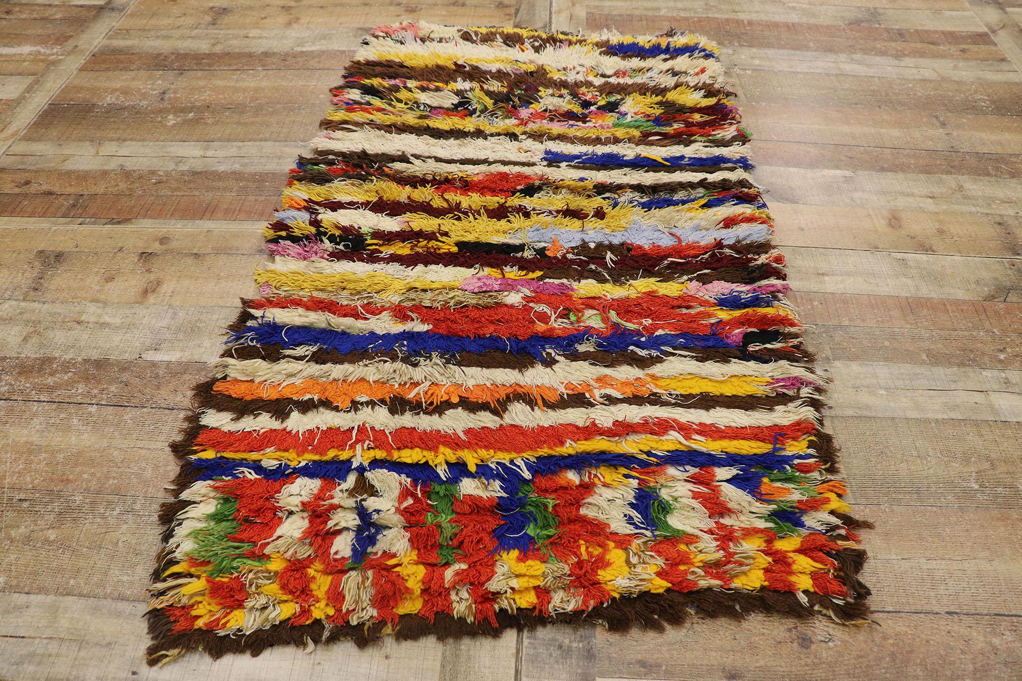 Wool Vintage Berber Moroccan Azilal Rug Inspired by Sol LeWitt For Sale