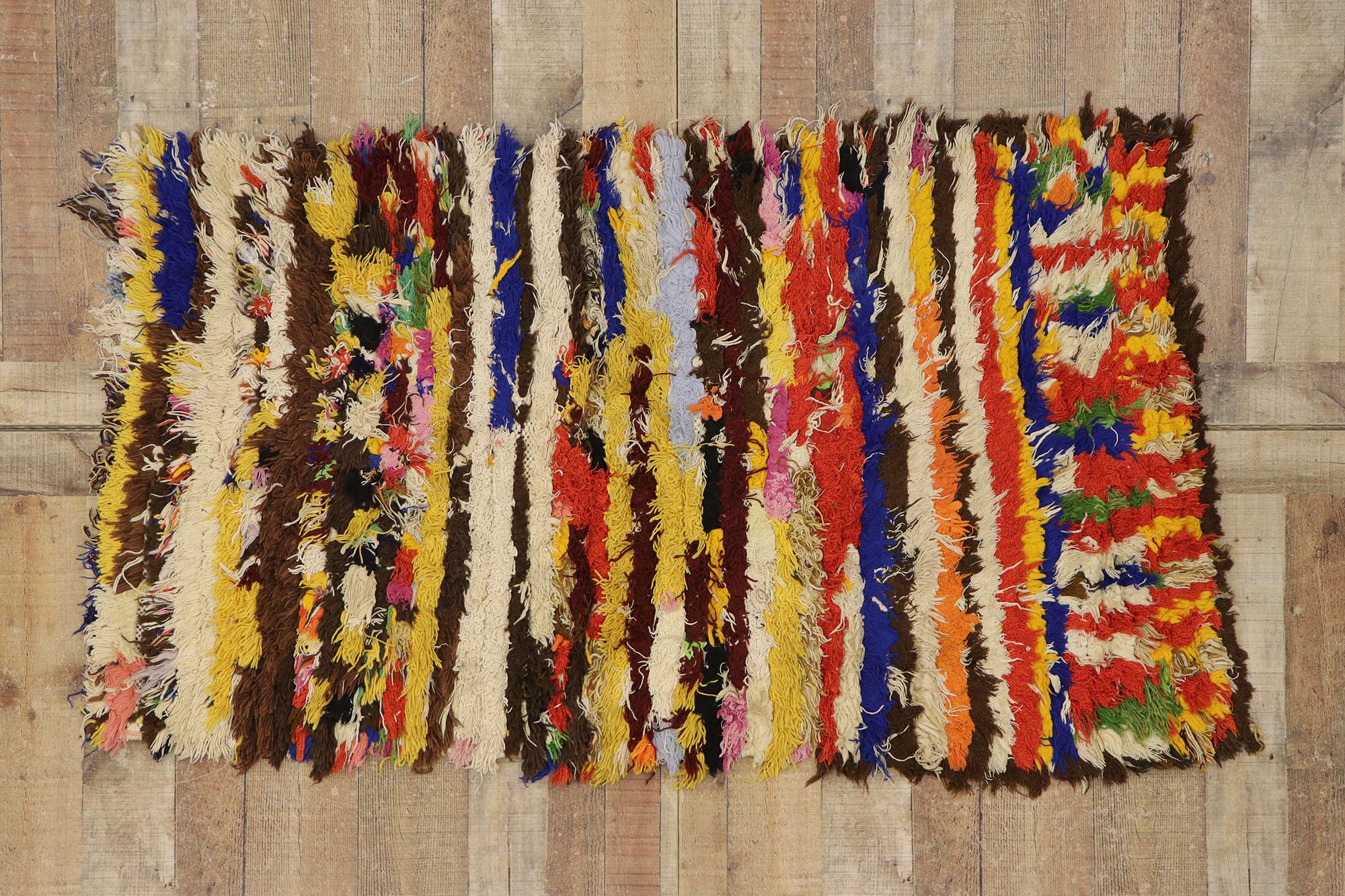 Vintage Berber Moroccan Azilal Rug Inspired by Sol LeWitt For Sale 1