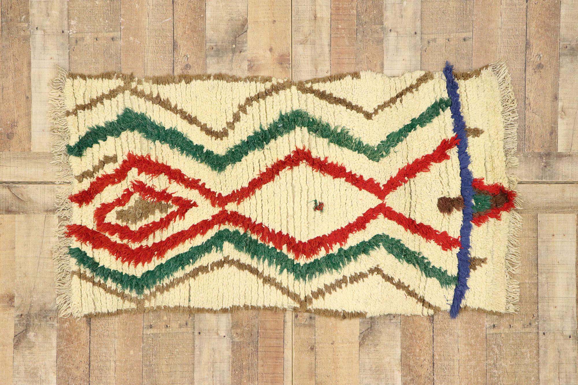 Laine Tapis Azilal berbère marocain vintage, breloque nomade rencontre style tribal en vente