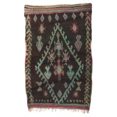 Retro Berber Moroccan Azilal Rug, Nomadic Charm Meets with Esoteric Elegance