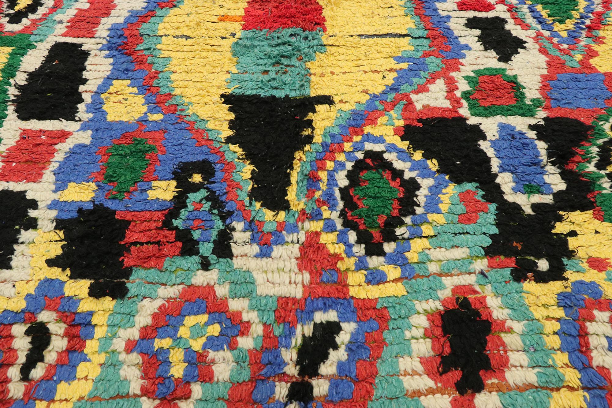 Expressionist Vintage Berber Moroccan Azilal Rug Postmodern Abstract Expressionism