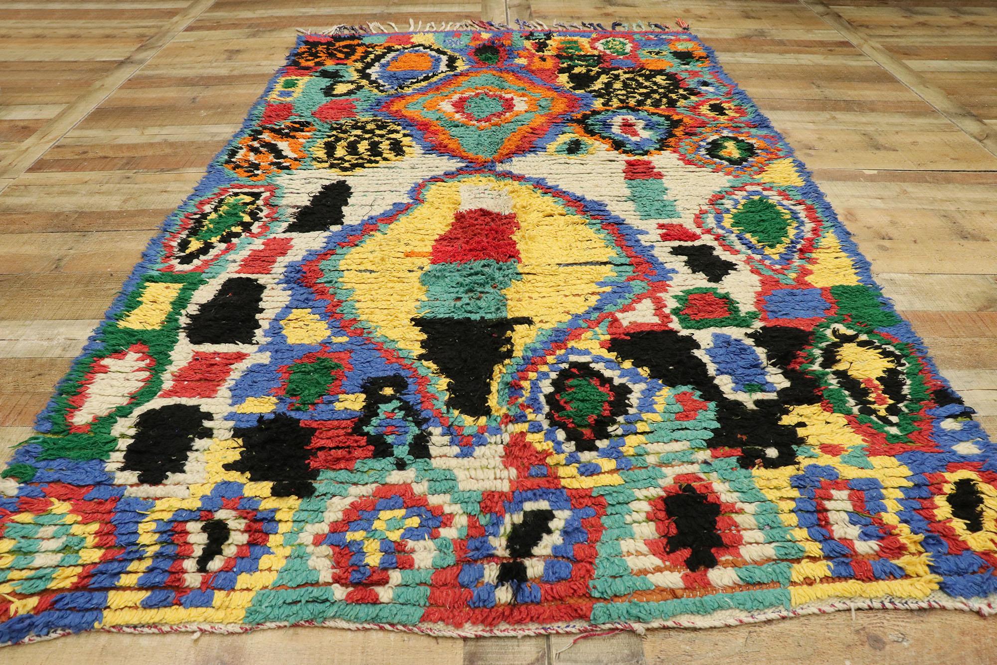 20th Century Vintage Berber Moroccan Azilal Rug Postmodern Abstract Expressionism