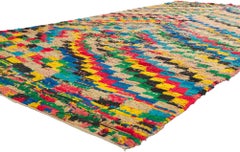 Marokkanischer Azilal-Teppich im kubistischen Stil, Boho Chic Meets Cubist