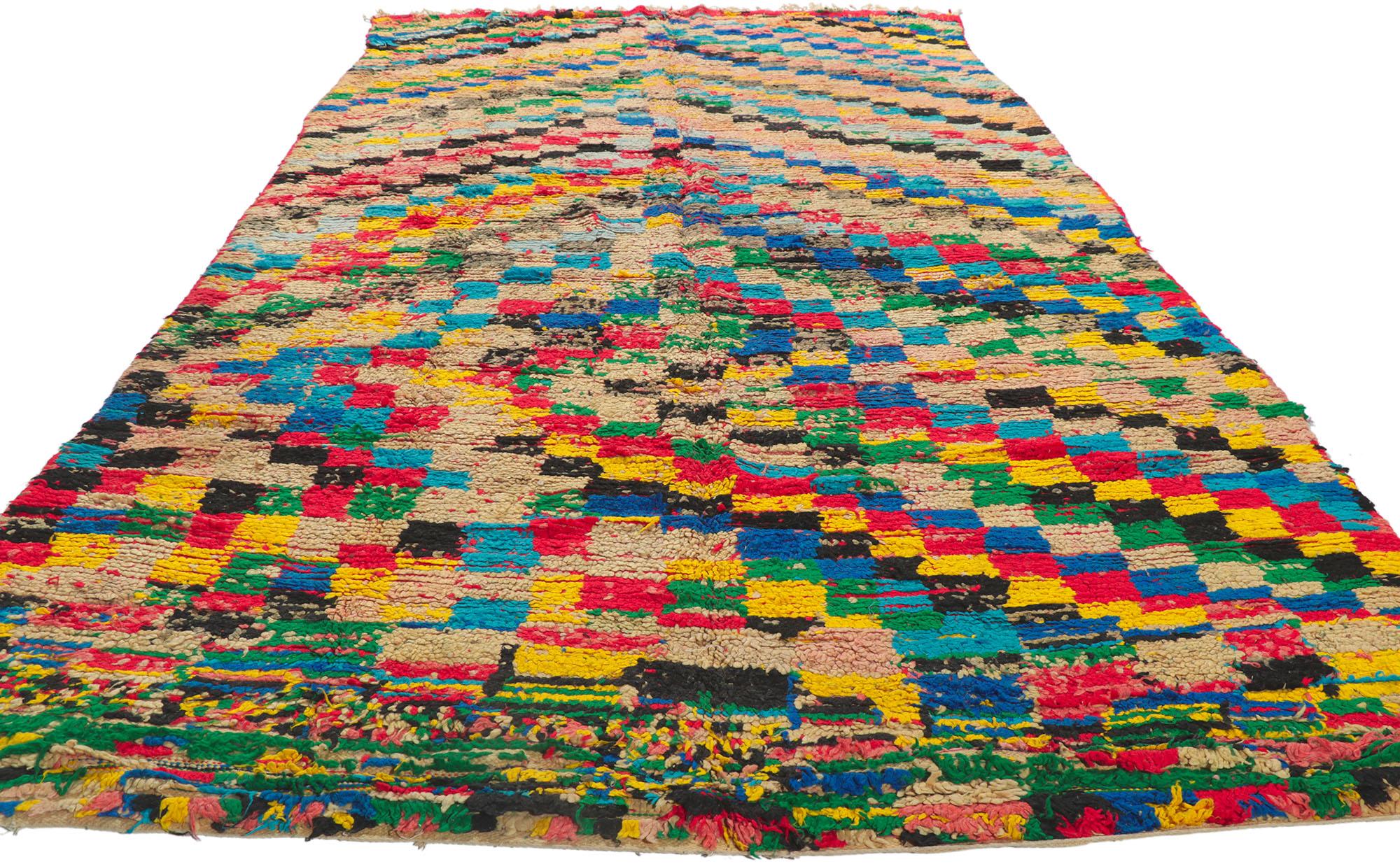 Marokkanischer Azilal-Teppich im kubistischen Stil, Boho Chic Meets Cubist (Böhmisch) im Angebot