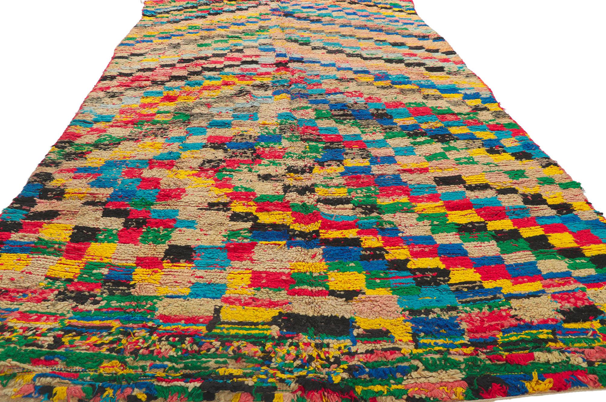 Marokkanischer Azilal-Teppich im kubistischen Stil, Boho Chic Meets Cubist (Handgeknüpft) im Angebot