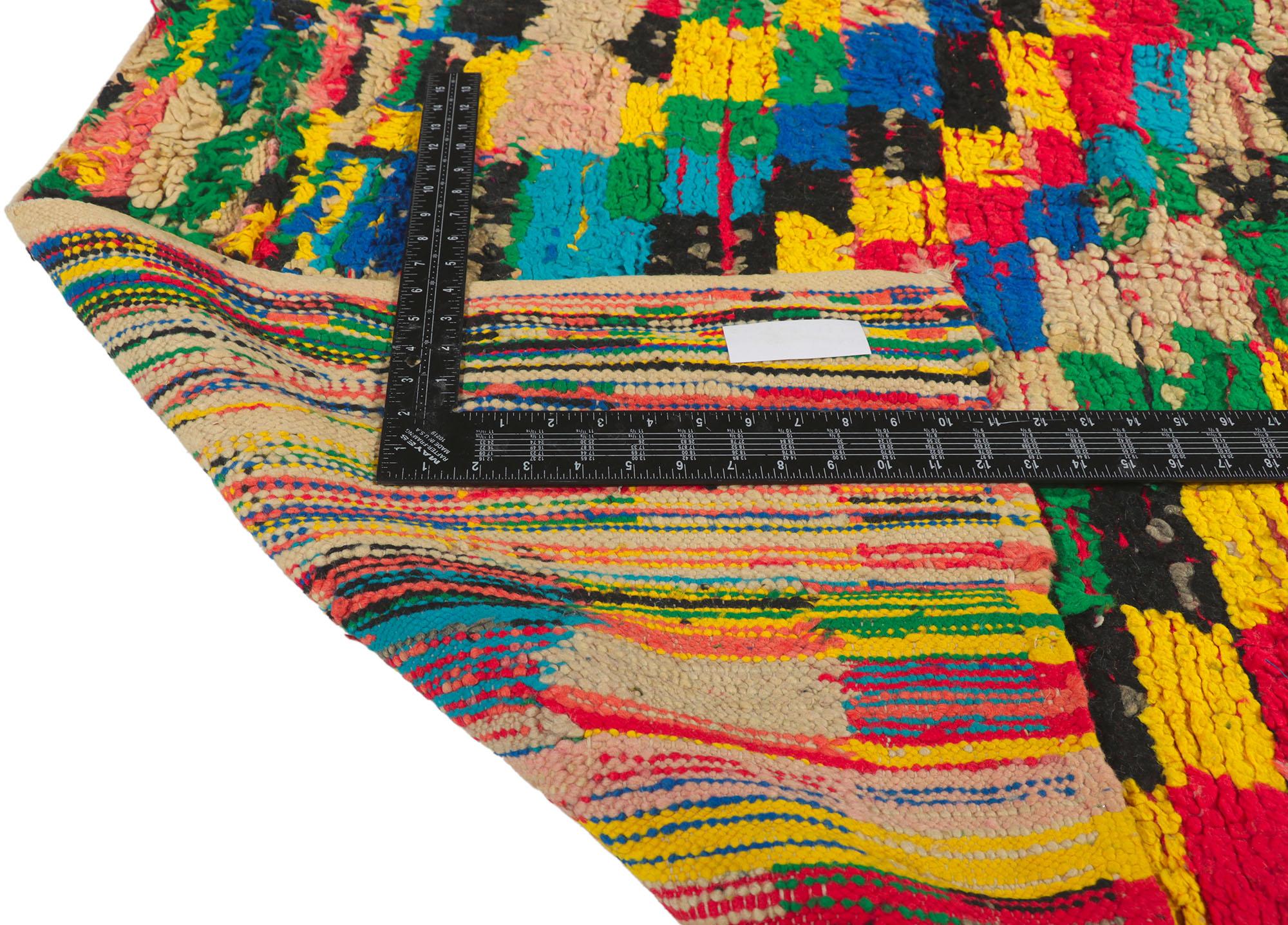 Marokkanischer Azilal-Teppich im kubistischen Stil, Boho Chic Meets Cubist im Zustand „Gut“ im Angebot in Dallas, TX